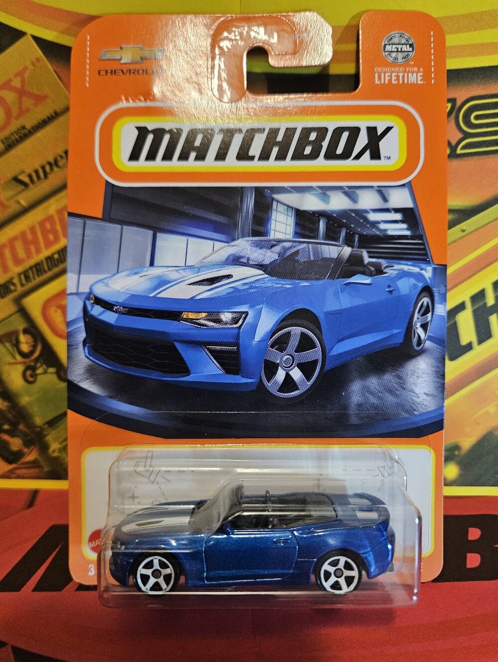 Matchbox Blue Metallic Camaro Convertible Sports Car